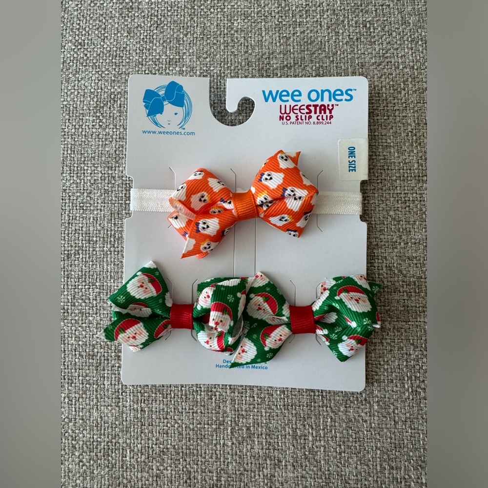 New Wee Ones 2 Bows and 1 Headband Set